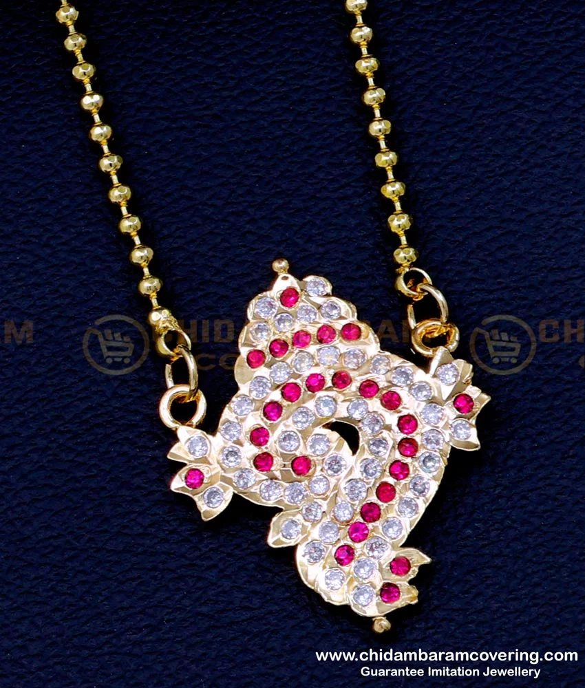 Buy Traditional South Indian Sangu Dollar Chain Designs Impon Jewellery